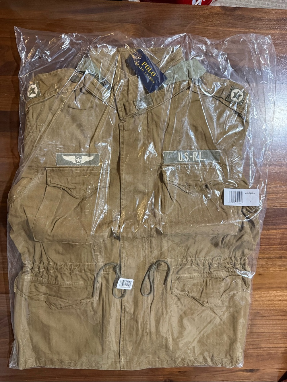 Polo Ralph Lauren The Iconic Field Jacket in Sandsurf Logo Patches Size Large - Picture 8 of 10